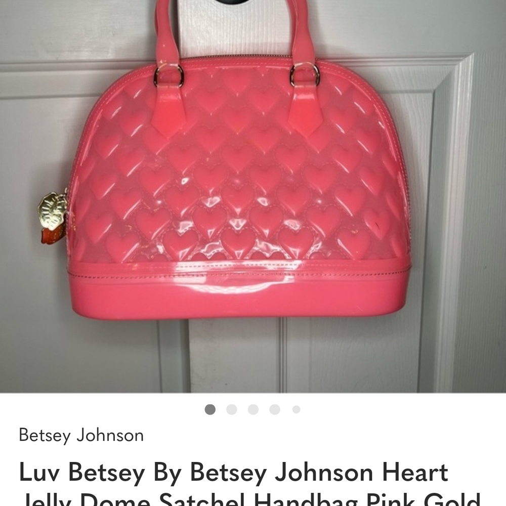 Betsey Johnson Pink Heart Jelly Satchel